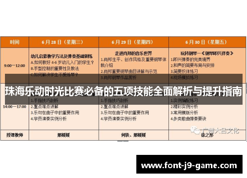 珠海乐动时光比赛必备的五项技能全面解析与提升指南
